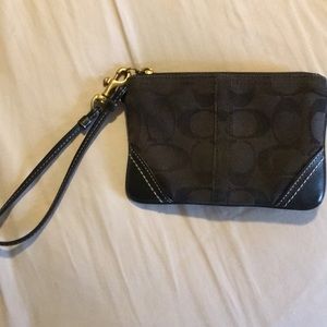 Coach wristlet black canvas